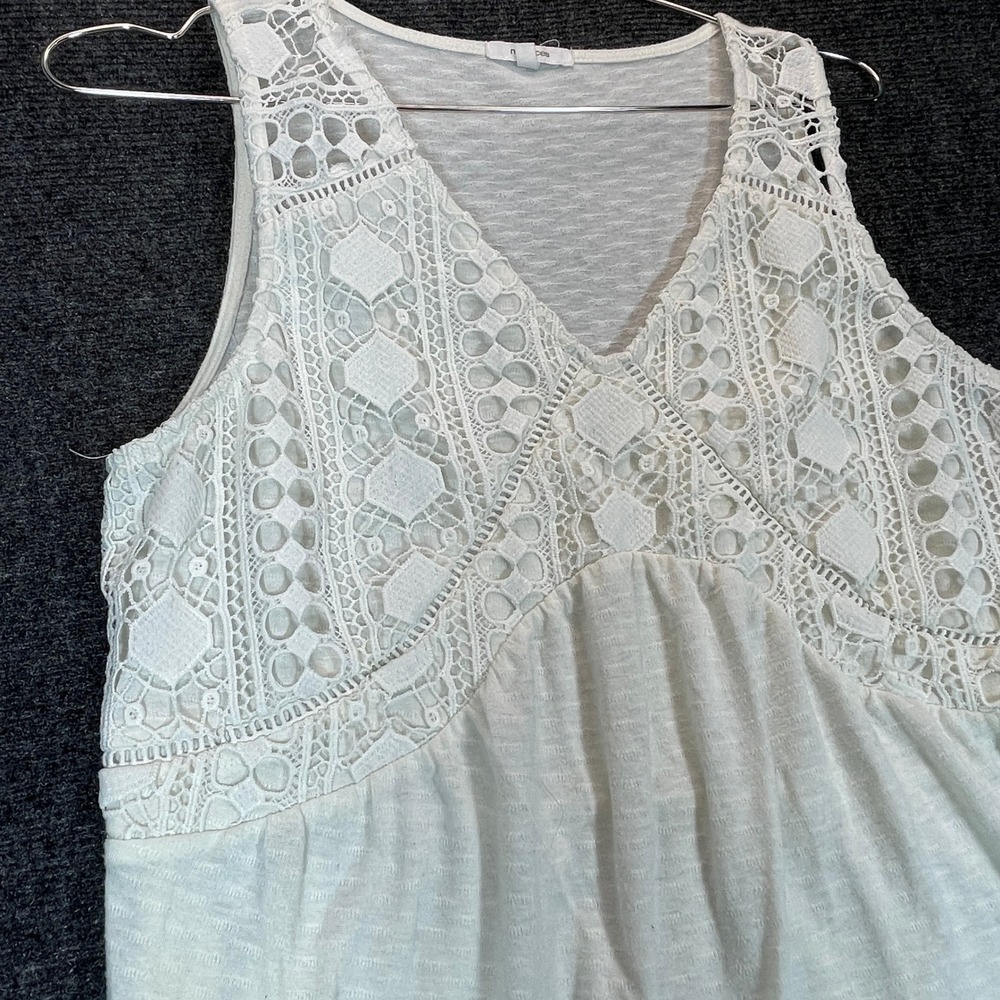 Maurices Y2K Lace‎ Tank Top L White Babydoll Boho Cottagecore V-Neck Sleeveless